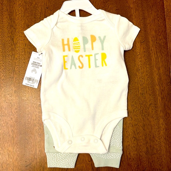 Carter's Other - HOPPY EASTER Newborn 2 piece outfit * Short Sleeve Onesie * pair of Long Pants *